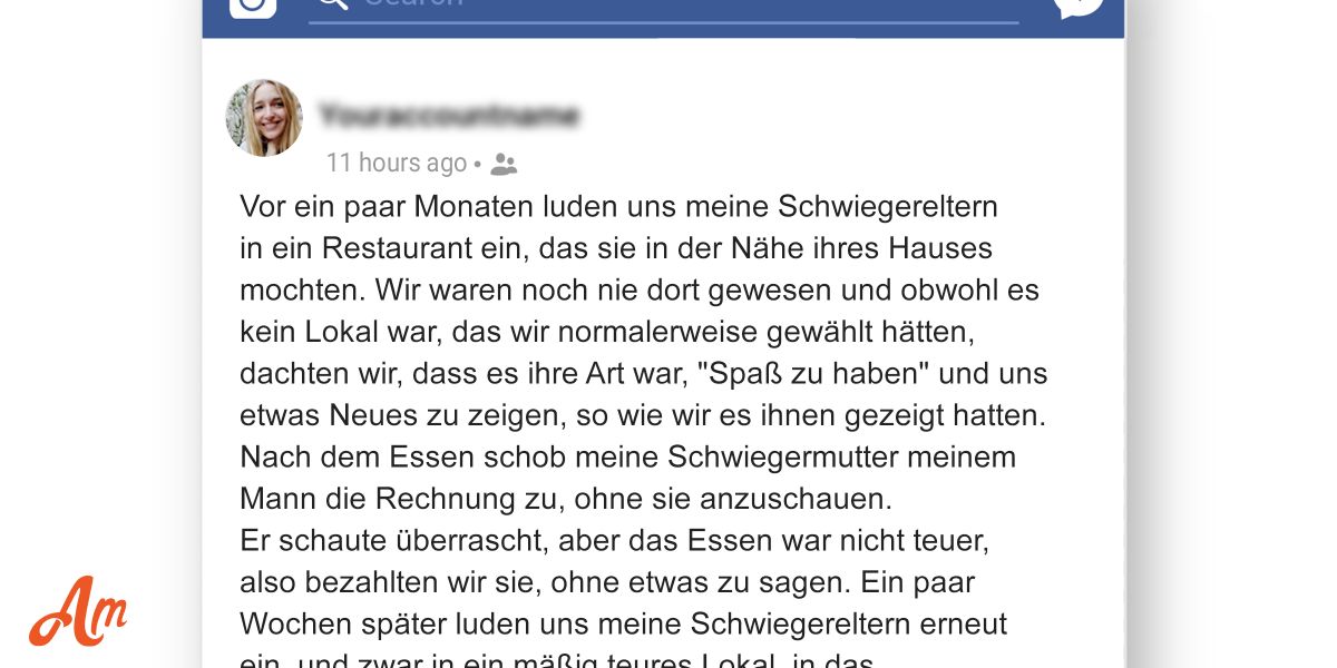 Schwiegereltern Mein Mann Steht Nicht Hinter Mir Meine Schwiegereltern luden uns in ein teures Restaurant ein und
