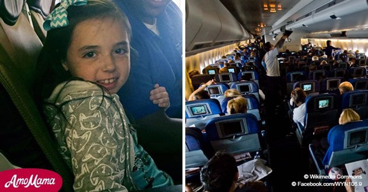 Ein kleines Mädchen hatte Panikattacke im Flugzeug. Plötzlich gab ihr der Flugbegleiter einen